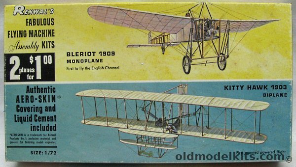 Renwal 1/72 Kitty Hawk 1903 Biplane (Wright Flyer), 234-100 plastic model kit